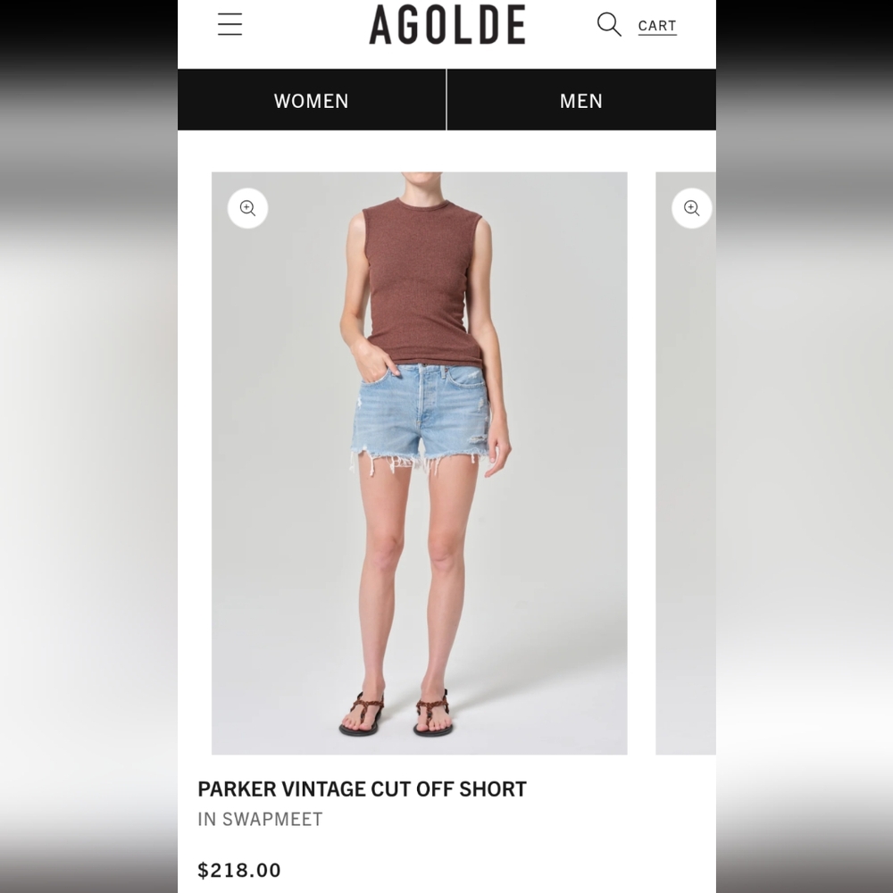 Agolde Parker denim shorts